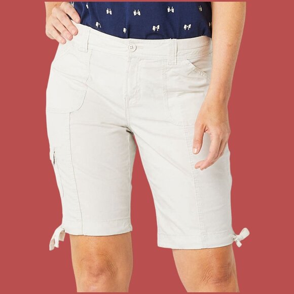 St. John's Bay - Women's Mid-Rise Cargo Bermuda Short - Brown - 12 - Picture 3 of 16